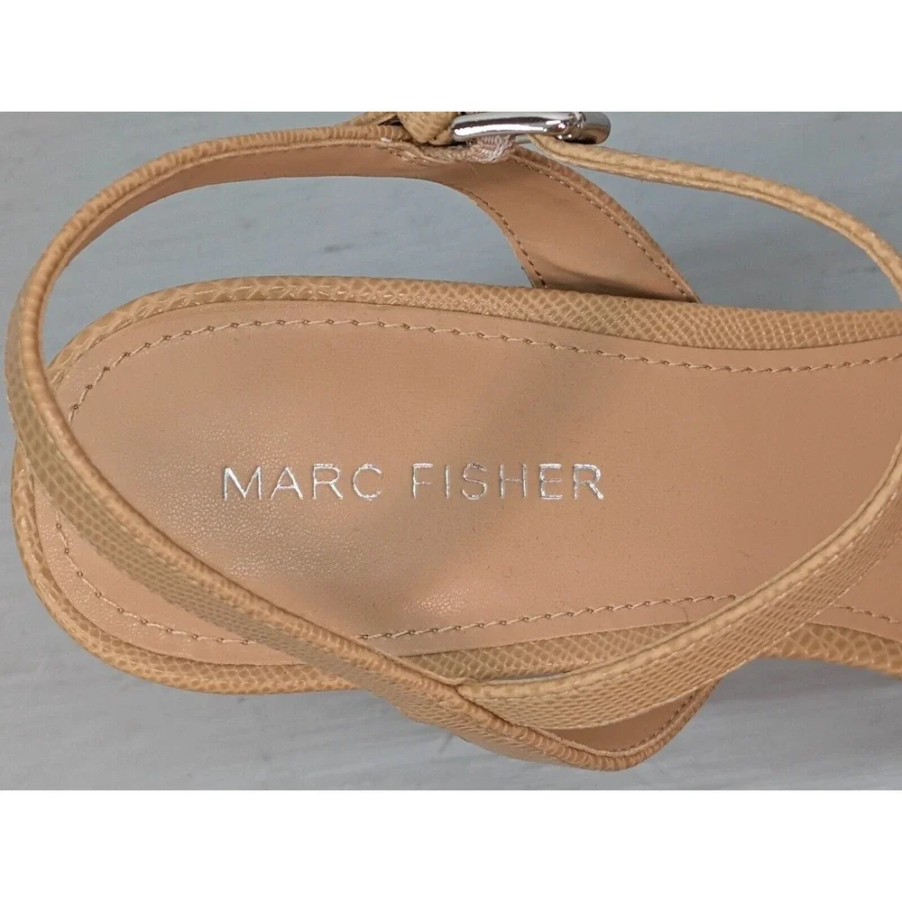 Marc Fisher Sandal Women's Brown Dulci Heeled All Man Made Material Sz 8.5M NWOT